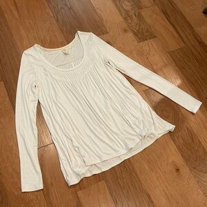 Free People White Long Sleeve Top